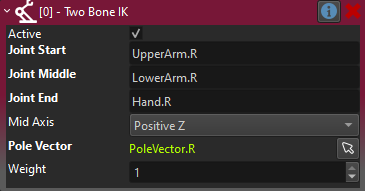 Two Bone IK Settings