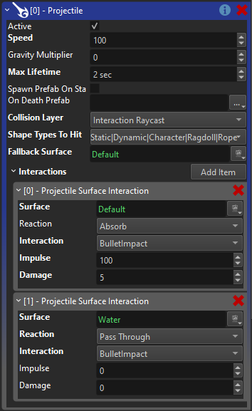 Projectile Properties