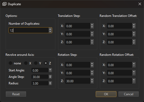 Duplicate dialog